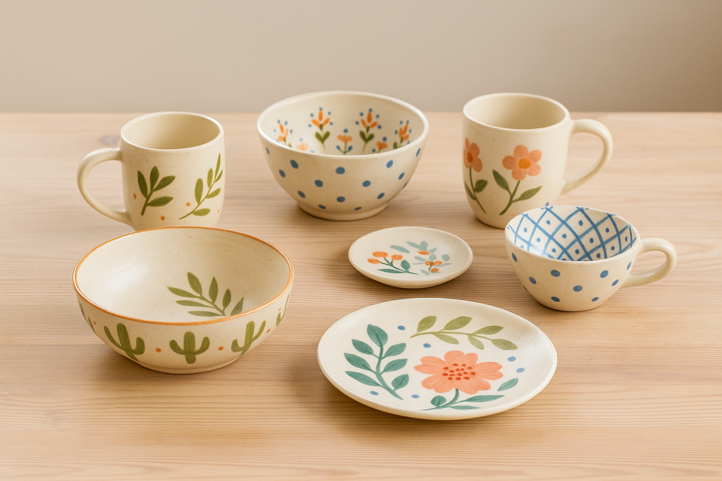 צביעת כלי קרמיקה בצפון וברמת הגולן – חוויה יצירתית לכל גיל בסטודיו של אפרת אלפסי. הצטרפו לסדנת ציור על כלי קרמיקה בעבודת יד, בחרו כלי, התחברו לצבעים וציירו עיצוב אישי ומיוחד. מושלם למשפחות, זוגות, קבוצות וימי כיף.